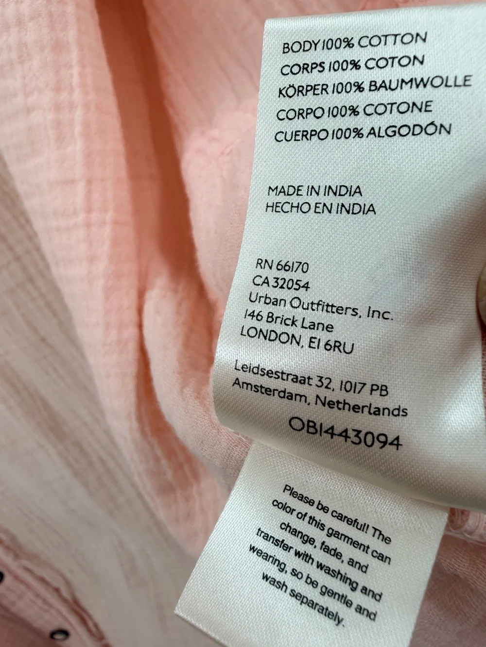 Free People Pink Summer Daydream Oversized Button Down Cotton Gauze Shirt Medium